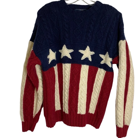 Tommy Hilfiger 90"s Vintage USA Stars & Stripes Handknitted Chunky Sweater.XL - Picture 1 of 16